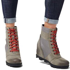 Sorel Joan Of Arctic Boots Wedge Lexie Quarry Gray Ankle Booties Women's 8.5M